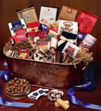 Custom Printed Food Baskets Personalized with Your Logo or Message. Food, Fruit & Candy Baskets Customized with Your Imprinted Message