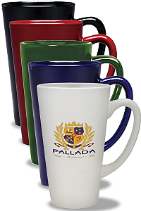 Custom Printed Latte Mugs in Ceramic, Porcelain or Glass. Laser Engraved, Full Color or Screen Printed with Your Logo