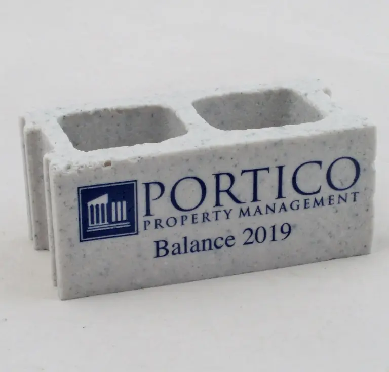 Custom logo cinder block giveaway for contractors and construction companies