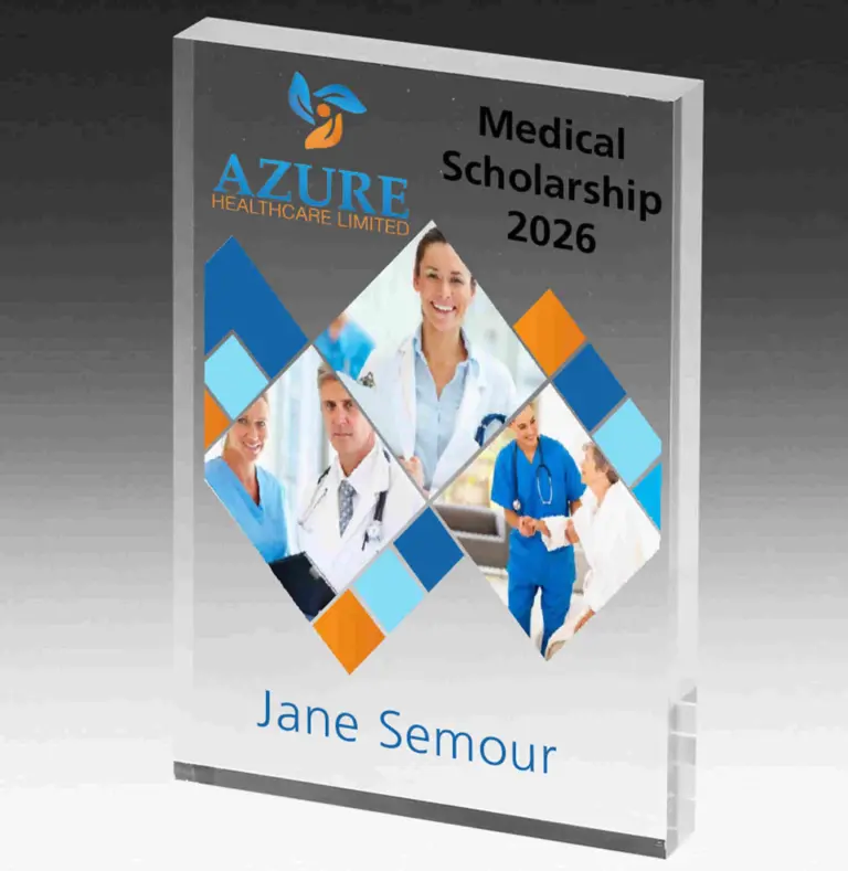 Full color rectangle acrylic paperweight with custom logo for healthcare recognition gifts
