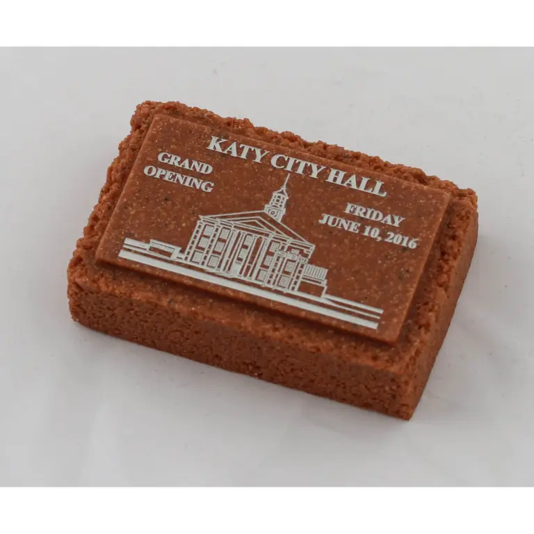 Custom granite and brick grand opening award for construction projects