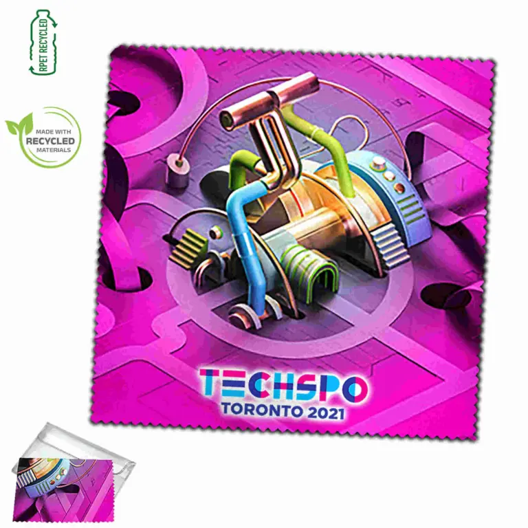 Full color microfiber screen cleaning cloth with custom logo for technology companies
