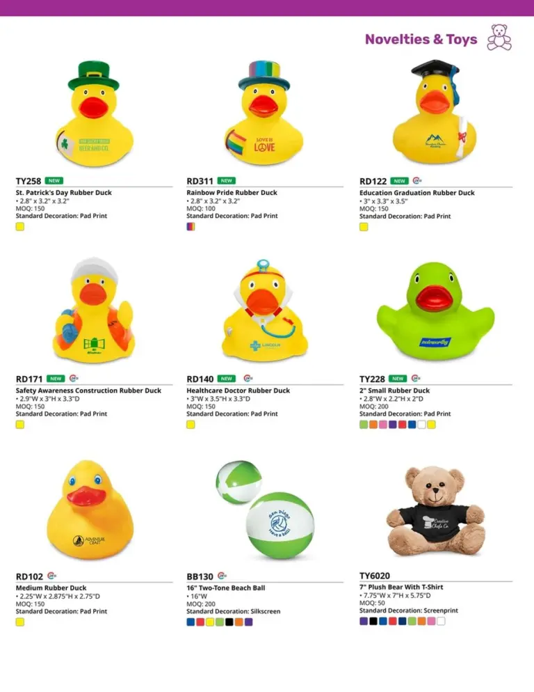New 2026 promotional rubber ducks