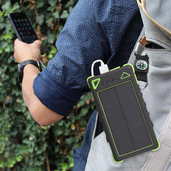 Renew 8000mAh solar power bank with custom logo, promotional solar charger