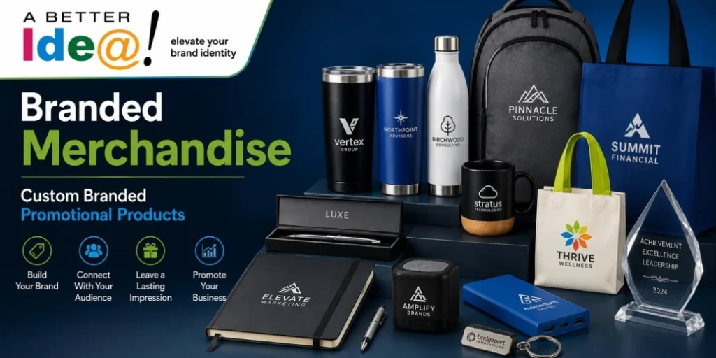 Custom branded merchandise and promotional products for businesses