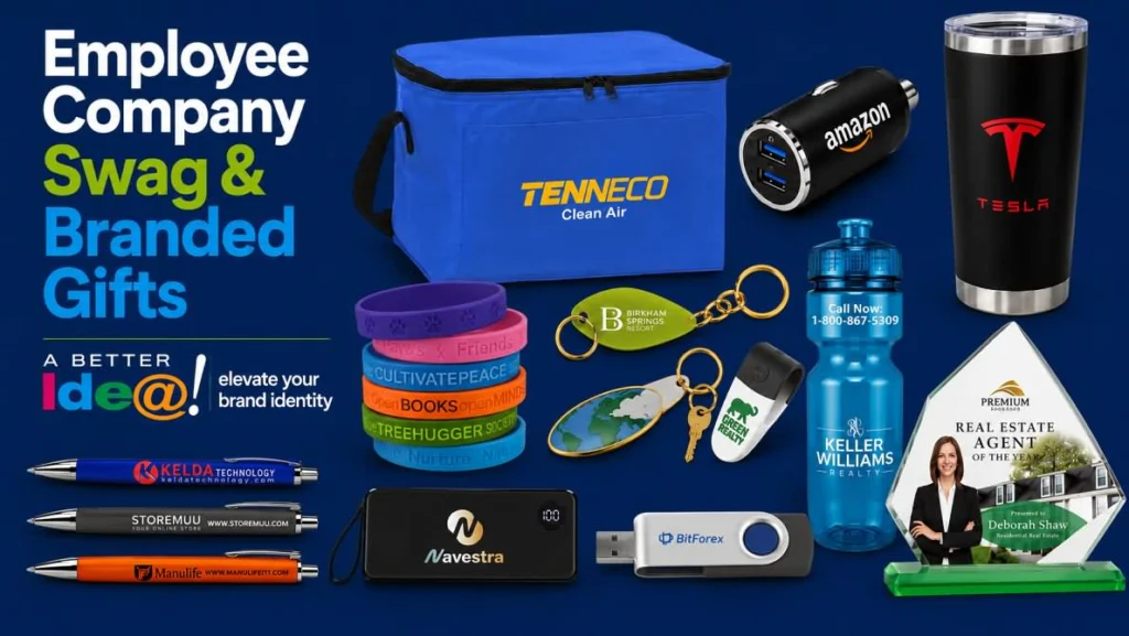 Custom company swag and branded gifts for employees