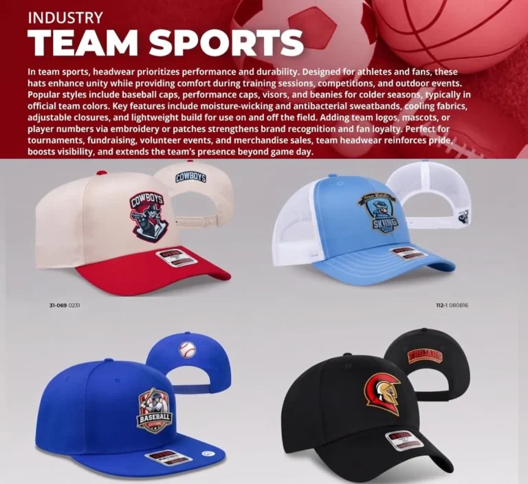 Custom athletic caps, sports promotional item