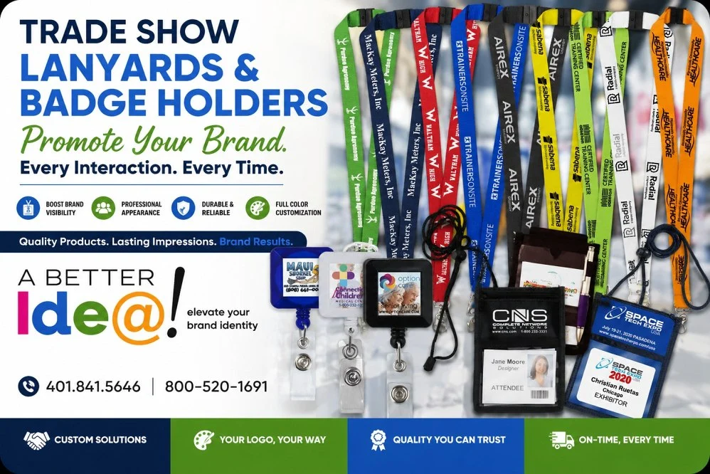Custom trade show lanyards and badge holders