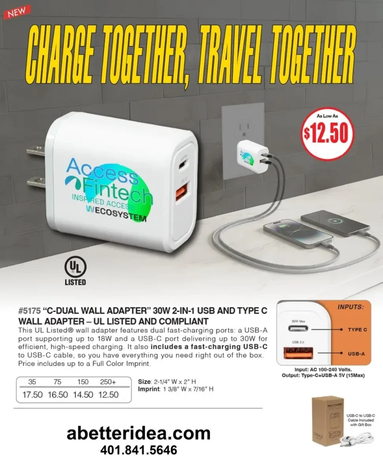 USB C wall adapter promotional product